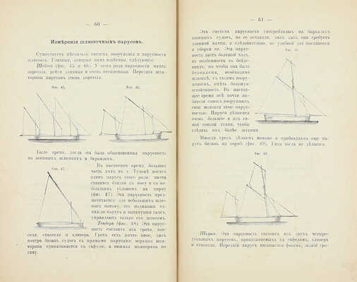 Мерлен Г.Ж. Практическое руководство парусности, изложенное для вычисления и кройки всех родов парусов, простыми и легкими способами. С приложениями: Словаря морских слов и выражений, употребляемых при парусности, 96 фигур в тексте и 7-и листов гравированных на камне чертежей. СПб., 1893.